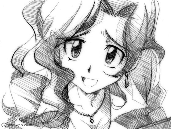 gofu, kashiwagi oboro, zettai karen children, traditional media, 00s, greyscale, monochrome, sketch, solo