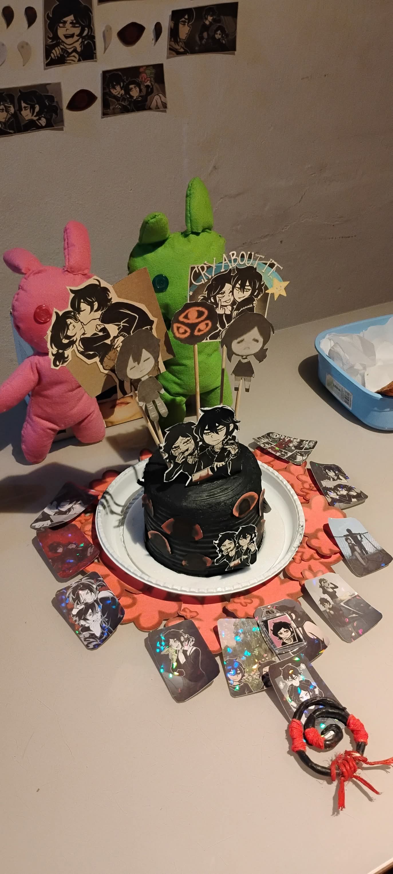 andrew graves, ashley graves, real life, the coffin of andy and leyley, absurdres, highres, non-web source, brother and sister, cake, food, leyley, siblings