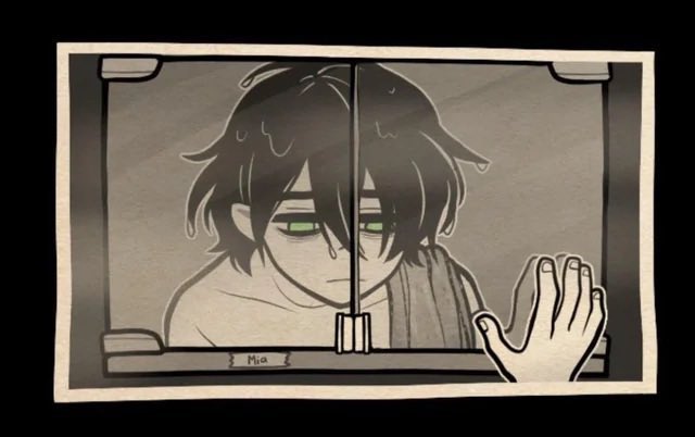 andrew graves, the coffin of andy and leyley, non-web source, depressed, looking at mirror, mirror, sad