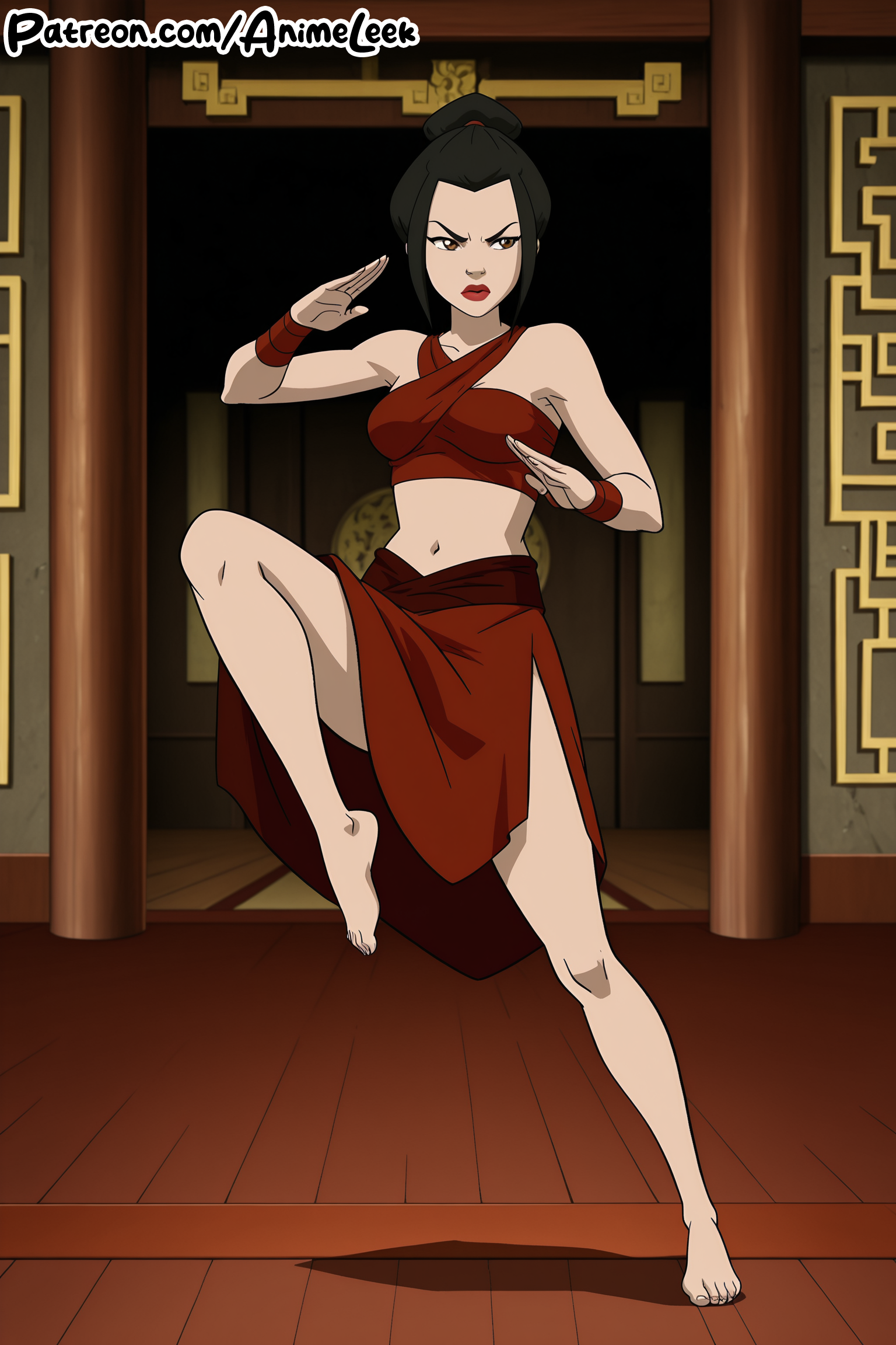 azula, avatar: the last airbender, avatar legends, ai-assisted, highres, tagme, 1girl, anime leek