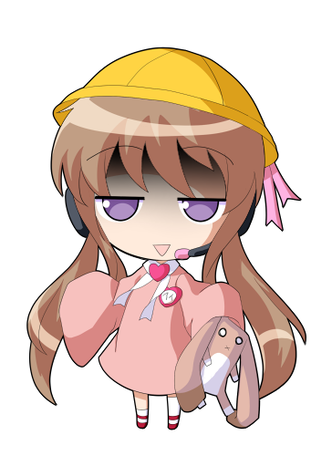 dairi, tsukuyomi ai, voiceroid, commentary request, large variant set, lowres, variant set, 1girl, asymmetrical legwear, brooch, brown hair, dress, full body, hat, headset, heart, heart brooch, holding, holding stuffed toy, jewelry, long hair, pink dress, red shoes, school hat, shaded face, shoes, sleeves past fingers, sleeves past wrists, socks, solo, standing, stuffed toy, tachi-e, transparent background, twintails, uneven legwear, white socks, wide sleeves