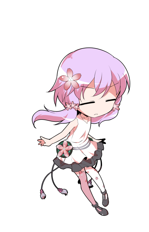 dairi, yuzuki yukari, yuzuki yukari (onn), yuzuki yukari (vocaloid4), vocaloid, voiceroid, commentary request, large variant set, variant set, 1girl, asymmetrical legwear, black shoes, black skirt, chibi, chibi only, collarbone, dress, flower, full body, hair between eyes, hair flower, hair ornament, hair ribbon, long sleeves, mismatched legwear, pantyhose, purple hair, ribbon, shoes, short hair with long locks, sidelocks, skirt, solo, tachi-e, transparent background, tress ribbon, white dress