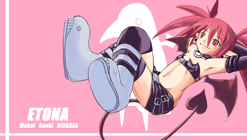 kojou, etna (disgaea), prinny, disgaea, makai senki disgaea, nippon ichi, bad id, bad pixiv id, 00s, 1girl, female focus, solo, thighhighs, wings