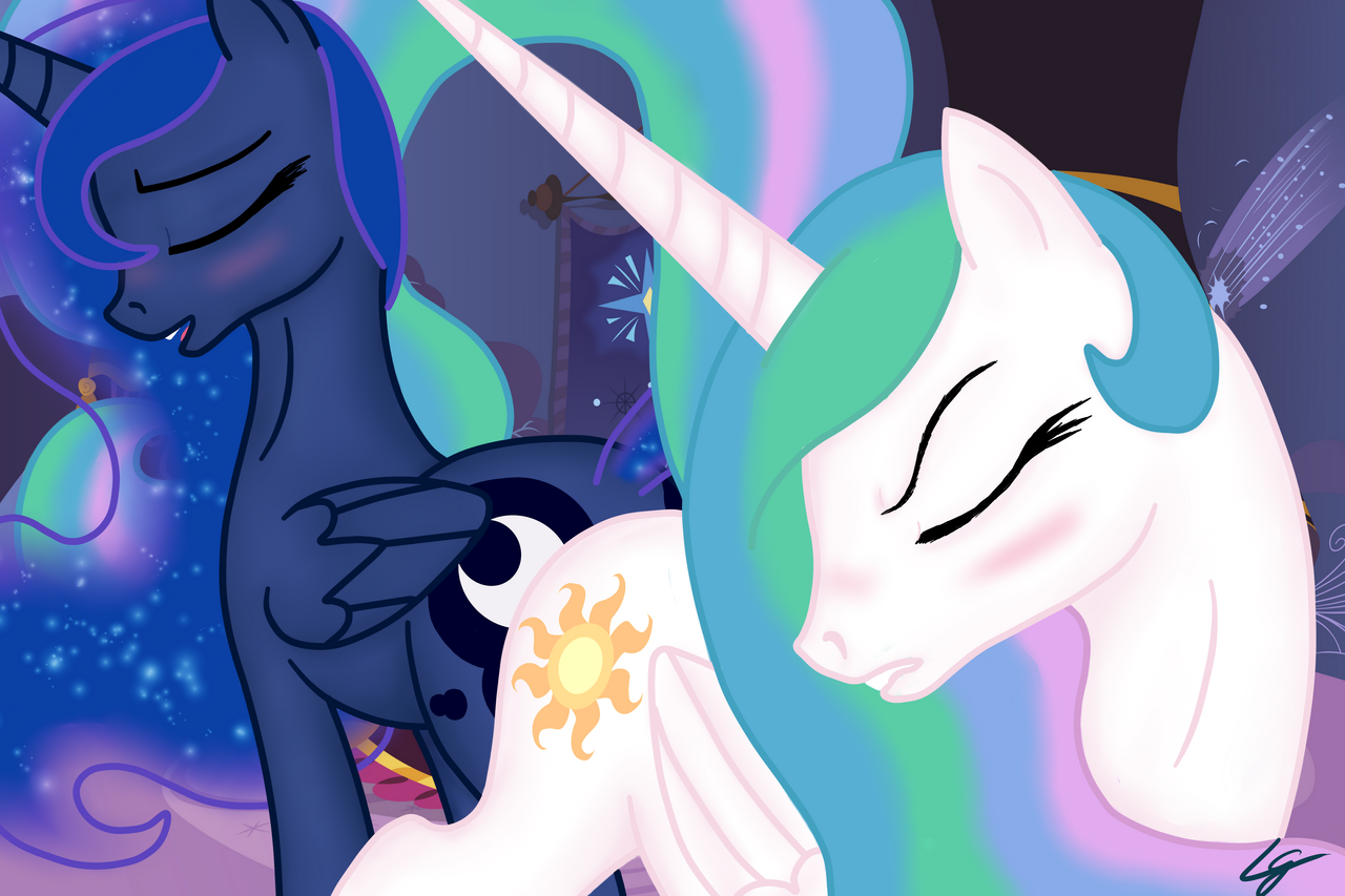 Rule34 – If it exists, there is porn of it / lowgravity, princess celestia (mlp), princess luna (mlp) / 75799