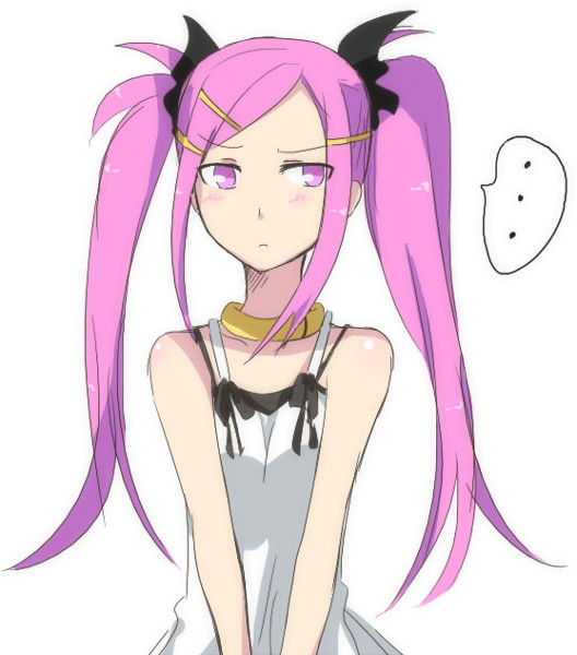 riru, anemone (eureka seven), eureka seven, eureka seven (series), bad id, bad pixiv id, 00s, 1girl, alternate hairstyle, blush, embarrassed, female focus, long hair, pink eyes, pink hair, solo, twintails