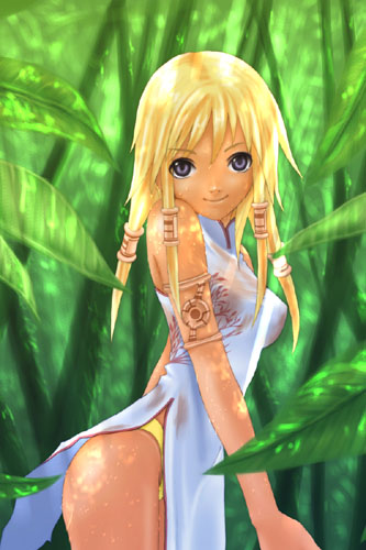 lowres, armlet, blonde hair, blue eyes, china dress, chinese clothes, dress, hair ornament, jewelry, panties, pantyshot, solo, underwear