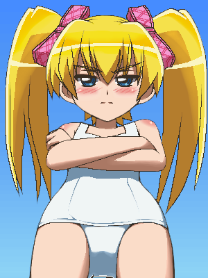awa, elizabeth k strawberryfield, kamen no maid guy, lowres, 00s, jaggy lines, oekaki, one-piece swimsuit, school swimsuit, swimsuit, white one-piece swimsuit, white school swimsuit