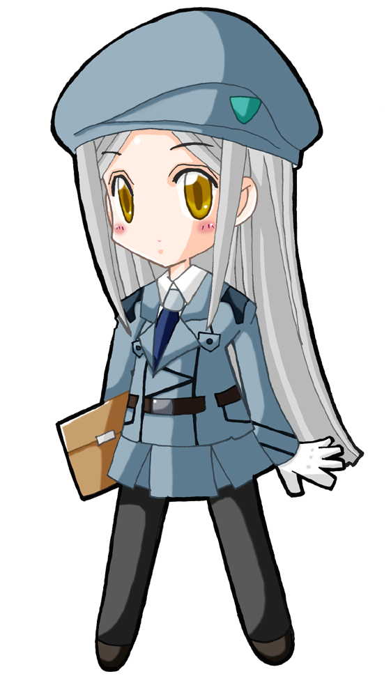 soma peries, gundam, gundam 00, 00s, chibi, gloves, hat, military, military uniform, pantyhose, solo