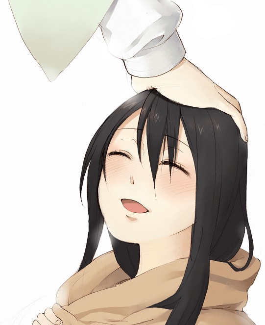itoshiki nozomu, komori kiri, sayonara zetsubou sensei, 00s, 1boy, 1girl, black hair, blanket, blush, closed eyes, head pat, headpat, smile