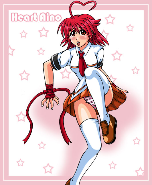 aino heart, aq interactive, arcana heart, atlus, examu, white legwear, school uniform, serafuku, thighhighs