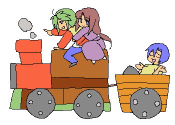 garrod ran, paula cis, tiffa adill, after war gundam x, gundam, animated, animated gif, lowres, 1boy, 2girls, multiple girls, transparent background