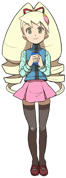 heriyama, luna platz (mega man), mayl sakurai (mega man), capcom, mega man (series), mega man battle network, mega man battle network (series), mega man star force (series), 1girl, big hair, blonde hair, cosplay, drill hair, female focus, mayl sakurai (mega man) (cosplay), solo, thigh gap, thighhighs, twintails
