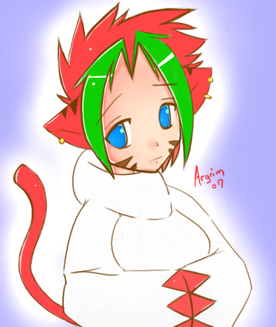 argrim, final fantasy, original, white mage, 1girl, animal ears, blue eyes, cat ears, cat tail, embers, solo, tail