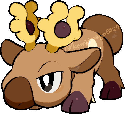 kawaanago, stantler, nintendo, pokemon, commentary request, lowres, animal focus, antlers, chibi, chibi only, closed mouth, full body, gen 2 pokemon, horns, no humans, nostrils, pokemon (creature), pokemon focus, solo, transparent background, twitter username