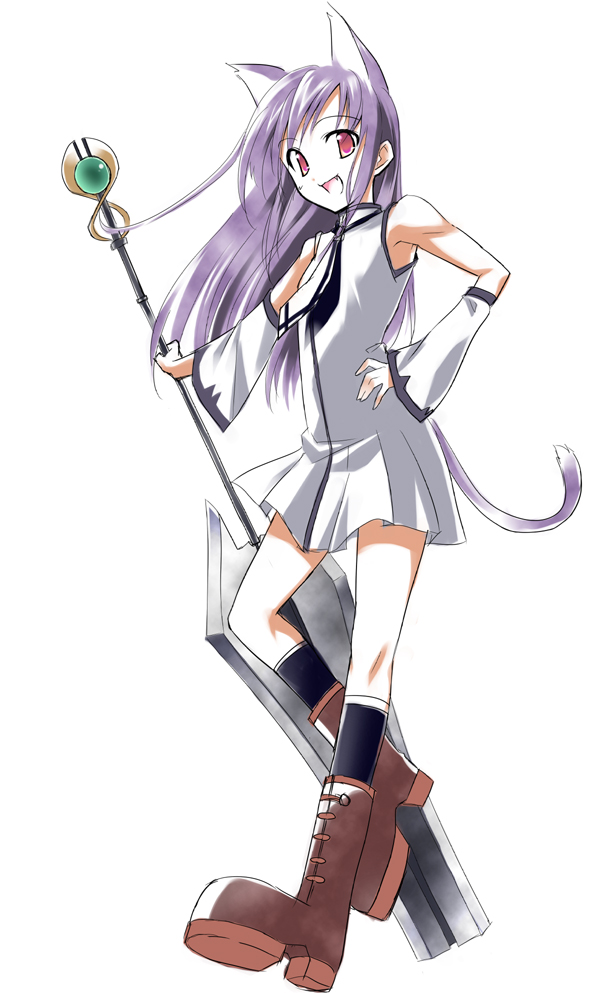 kuropenguin, original, tagme, animal ears, cat ears, fantasy, purple hair, solo