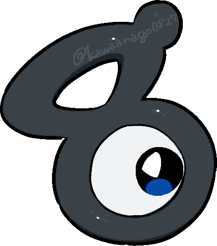 kawaanago, unown, unown v, nintendo, pokemon, commentary request, lowres, chibi, chibi only, full body, gen 2 pokemon, no humans, one-eyed, pokemon (creature), pokemon focus, solo, transparent background, twitter username