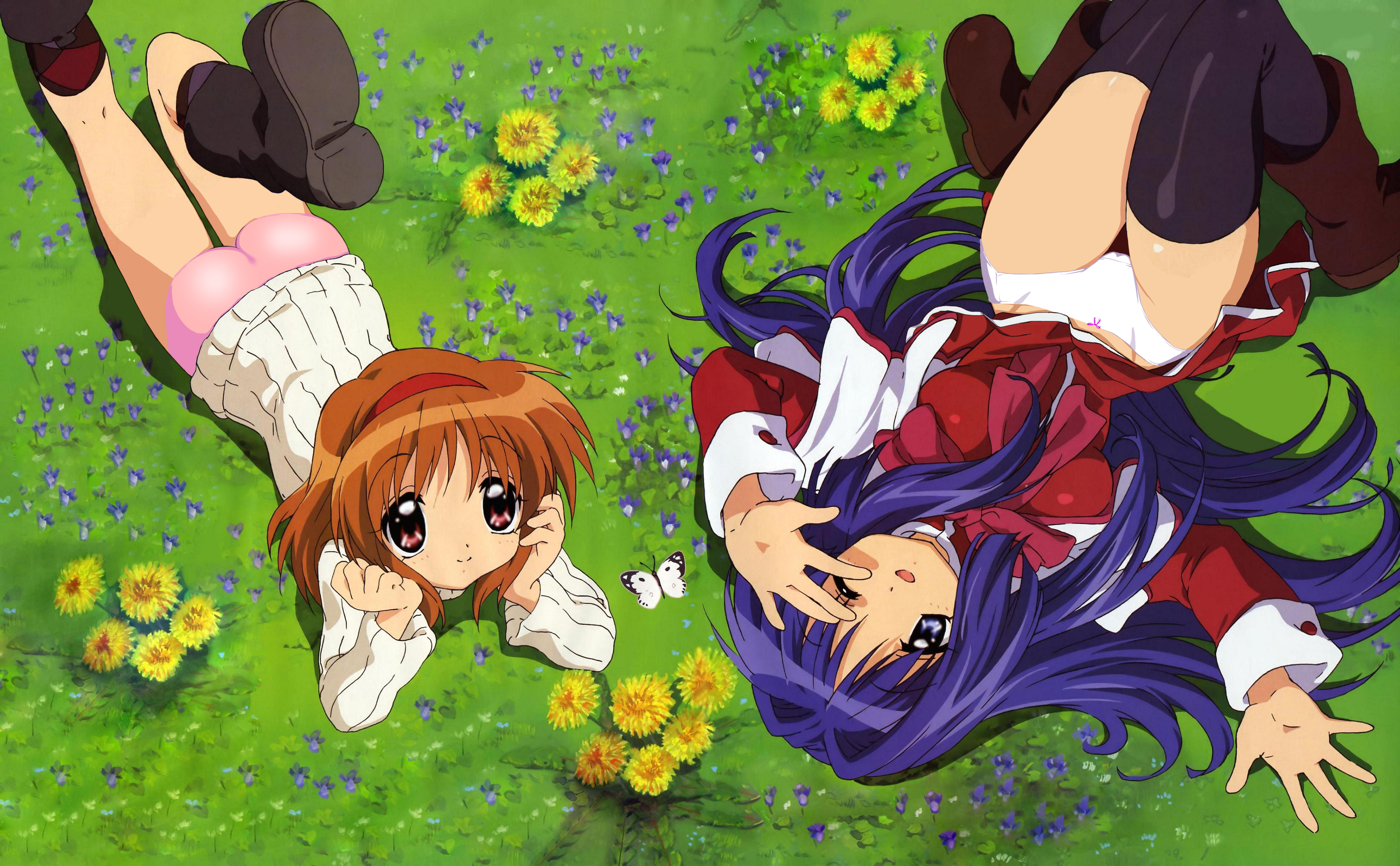 kanon, absurdres, highres, scan, tagme, grass, panties, underwear