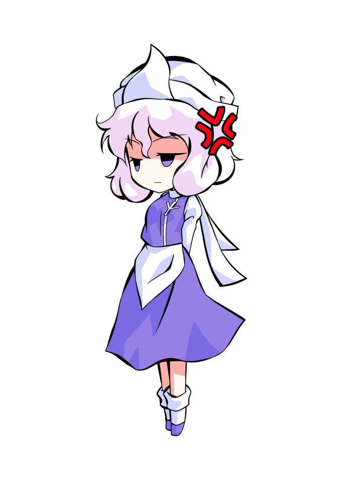 dairi, letty whiterock, touhou, commentary request, large variant set, variant set, 1girl, arms behind back, chibi, chibi only, full body, hat, juliet sleeves, long skirt, long sleeves, medium hair, puffy sleeves, purple shoes, purple skirt, purple vest, shirt, shoes, skirt, socks, solo, tachi-e, transparent background, vest, white hair, white hat, white shirt, white socks