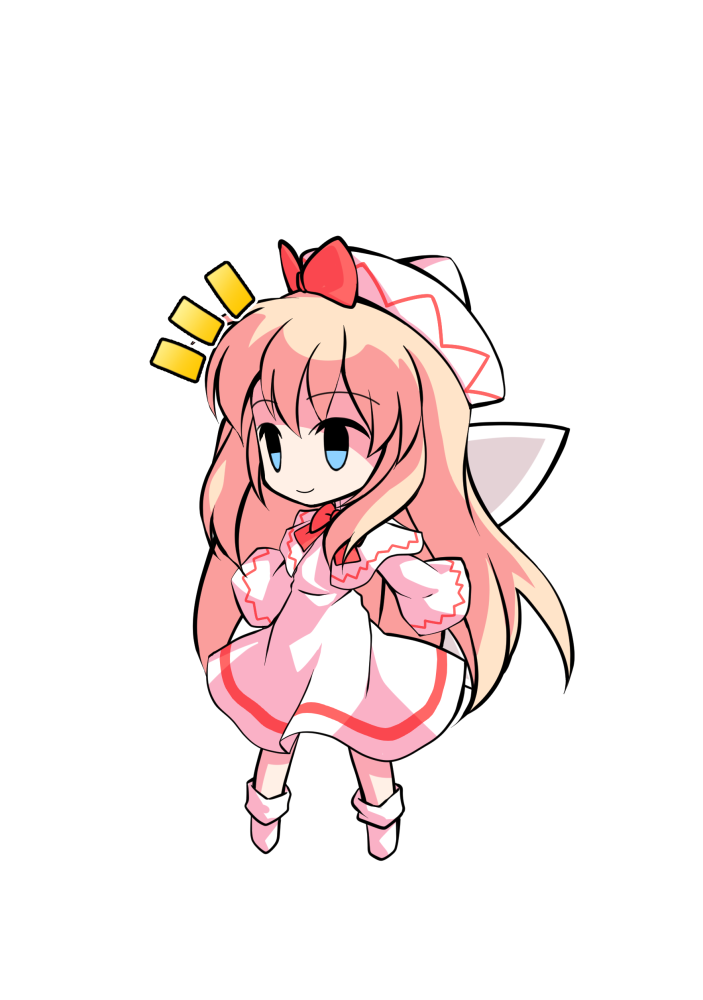 dairi, lily white, touhou, commentary request, large variant set, variant set, 1girl, a-pose, blonde hair, capelet, chibi, chibi only, dress, full body, hair between eyes, hat, legs apart, long hair, neck ribbon, red ribbon, ribbon, socks, solo, tachi-e, transparent background, white capelet, white dress, white hat, white socks, wide sleeves