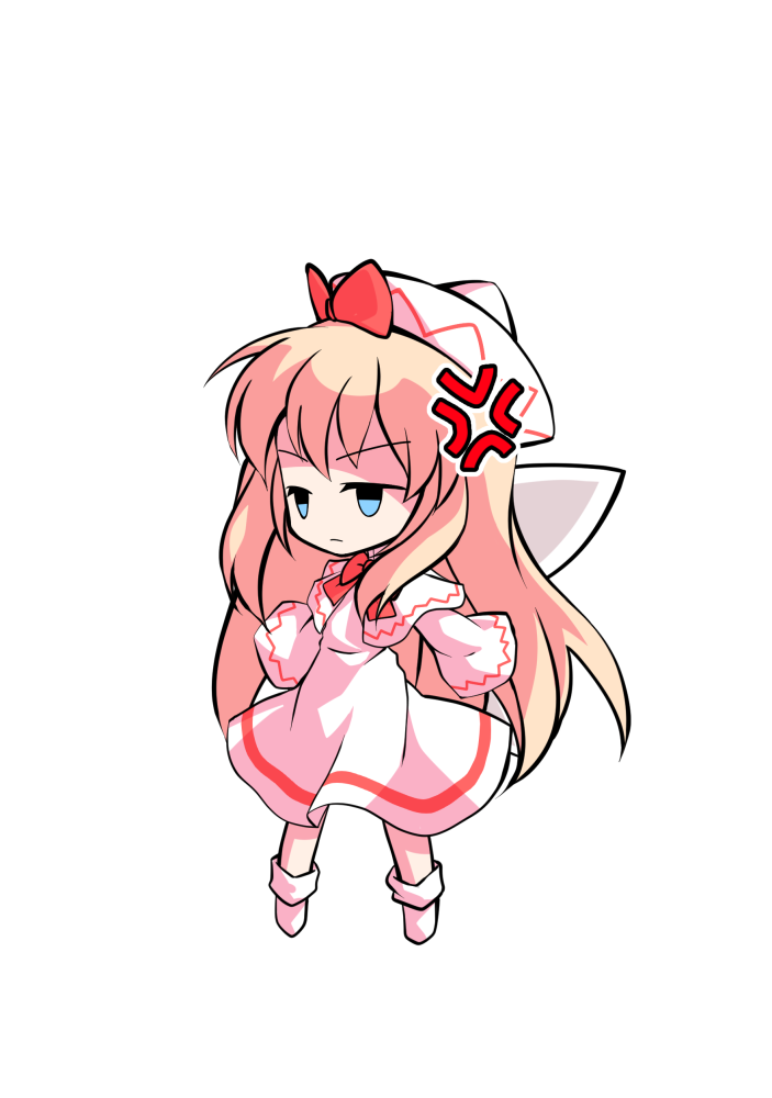 dairi, lily white, touhou, commentary request, large variant set, variant set, 1girl, a-pose, blonde hair, capelet, chibi, chibi only, dress, full body, hair between eyes, hat, legs apart, long hair, neck ribbon, red ribbon, ribbon, socks, solo, tachi-e, transparent background, white capelet, white dress, white hat, white socks, wide sleeves