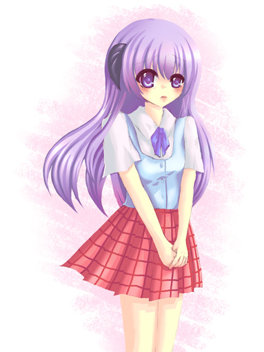 hanyuu, higurashi no naku koro ni, 00s, 1girl, female focus, gradient background, school uniform, serafuku, solo