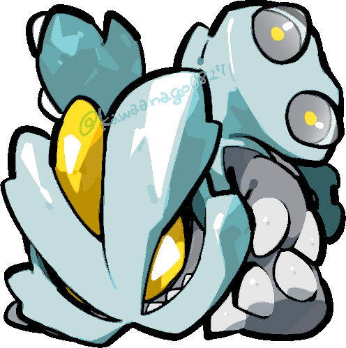 kawaanago, kyurem, nintendo, pokemon, commentary request, lowres, chibi, chibi only, full body, gen 5 pokemon, legendary pokemon, no humans, pokemon (creature), pokemon focus, sharp teeth, solo, teeth, transparent background, twitter username