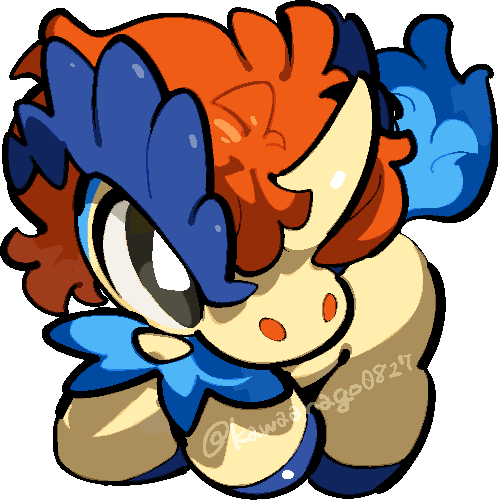 kawaanago, keldeo, keldeo (ordinary), nintendo, pokemon, commentary request, lowres, animal focus, black eyes, bright pupils, chibi, chibi only, full body, gen 5 pokemon, horns, legendary pokemon, mythical pokemon, no humans, nostrils, pokemon (creature), pokemon focus, single horn, solo, transparent background, twitter username, white pupils