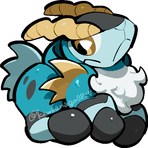 kawaanago, cobalion, nintendo, pokemon, commentary request, lowres, animal focus, brown eyes, chibi, chibi only, closed mouth, full body, gen 5 pokemon, horns, legendary pokemon, no humans, pokemon (creature), pokemon focus, solo, transparent background, twitter username