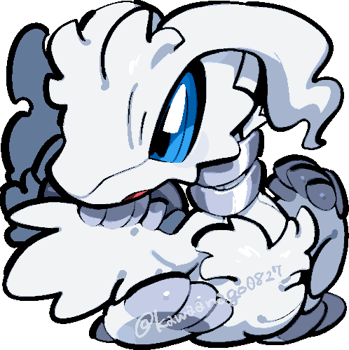 kawaanago, reshiram, nintendo, pokemon, commentary request, lowres, animal focus, blue eyes, blue sclera, chibi, chibi only, colored sclera, full body, gen 5 pokemon, legendary pokemon, no humans, open mouth, pokemon (creature), pokemon focus, solo, transparent background, twitter username