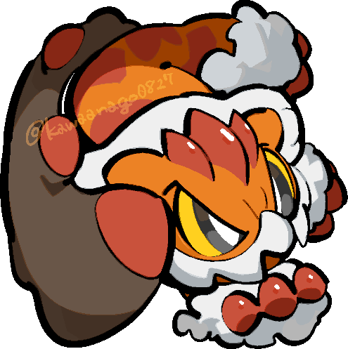 kawaanago, landorus, landorus (therian), nintendo, pokemon, commentary request, lowres, animal focus, black eyes, bright pupils, chibi, chibi only, colored sclera, full body, gen 5 pokemon, legendary pokemon, no humans, pokemon (creature), pokemon focus, solo, transparent background, twitter username, white pupils, yellow sclera