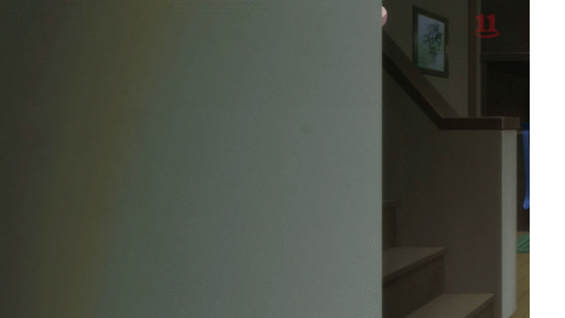 kokonoe rin, kodomo no jikan, animated, animated gif, anime screenshot, 00s, 1girl, child, female focus, hair bobbles, hair ornament, peeking, peeking out, solo