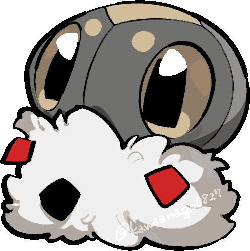 kawaanago, spewpa, nintendo, pokemon, commentary request, lowres, brown sclera, chibi, chibi only, colored sclera, full body, gen 6 pokemon, no humans, pokemon (creature), pokemon focus, rectangular pupils, solo, transparent background, twitter username