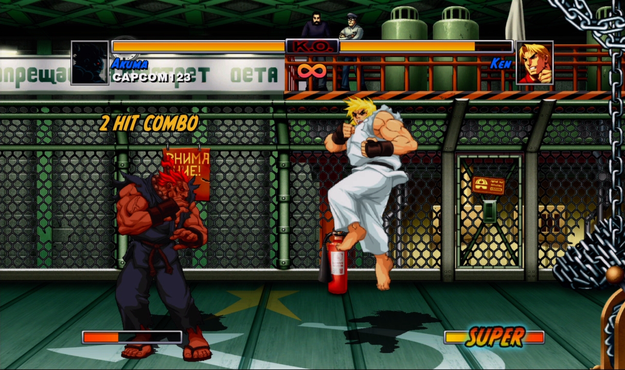 akuma (street fighter), ken masters, capcom, street fighter, screencap, chain