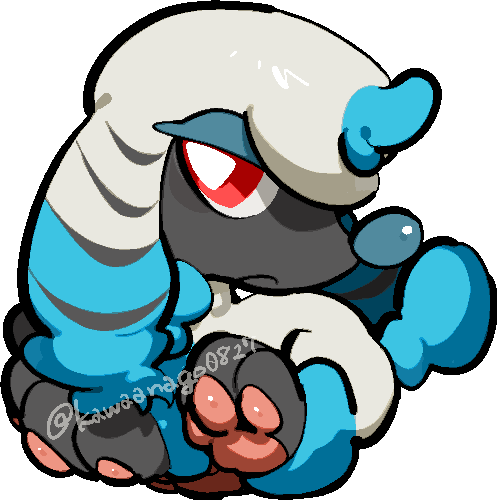 kawaanago, furfrou, furfrou (la reine), nintendo, pokemon, commentary request, lowres, animal focus, bright pupils, chibi, chibi only, closed mouth, full body, gen 6 pokemon, no humans, pokemon (creature), pokemon focus, red eyes, solo, transparent background, twitter username, white pupils