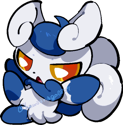 kawaanago, meowstic, meowstic (female), nintendo, pokemon, commentary request, lowres, chibi, chibi only, colored sclera, dot nose, full body, gen 6 pokemon, open mouth, pokemon (creature), pokemon focus, red eyes, solo, transparent background, twitter username, yellow sclera