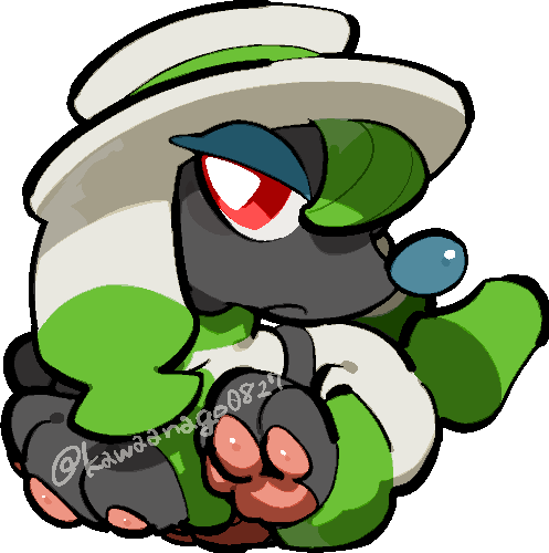 kawaanago, furfrou, furfrou (dandy), nintendo, pokemon, commentary request, lowres, animal focus, bright pupils, chibi, chibi only, closed mouth, full body, gen 6 pokemon, no humans, pokemon (creature), pokemon focus, red eyes, solo, transparent background, twitter username, white pupils