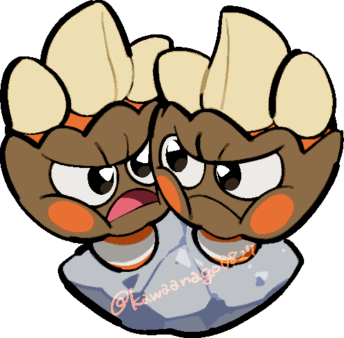 kawaanago, binacle, nintendo, pokemon, commentary request, lowres, chibi, chibi only, closed mouth, full body, gen 6 pokemon, no humans, open mouth, pokemon (creature), pokemon focus, transparent background, twitter username