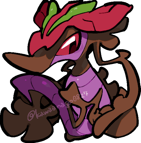 kawaanago, dragalge, nintendo, pokemon, commentary request, lowres, animal focus, chibi, chibi only, full body, gen 6 pokemon, no humans, pokemon (creature), pokemon focus, solo, transparent background, twitter username