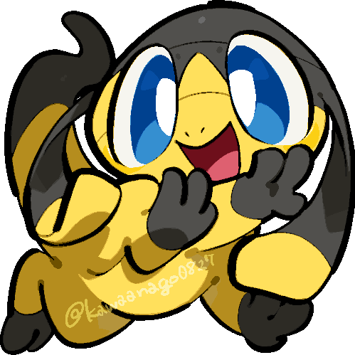 kawaanago, helioptile, nintendo, pokemon, commentary request, lowres, animal focus, blue eyes, bright pupils, chibi, chibi only, full body, gen 6 pokemon, no humans, nostrils, open mouth, pokemon (creature), pokemon focus, smile, solo, transparent background, twitter username, white pupils