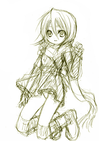 kuchiki rukia, bleach, lowres, 00s, boots, dew drop, monochrome, panties, scarf, sketch, skirt, underwear, water drop