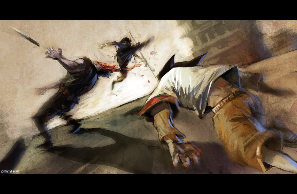 lychi, tekkon kinkreet, 3boys, action, battle, blood, death, fighting, knife, letterboxed, male focus, multiple boys, shorts