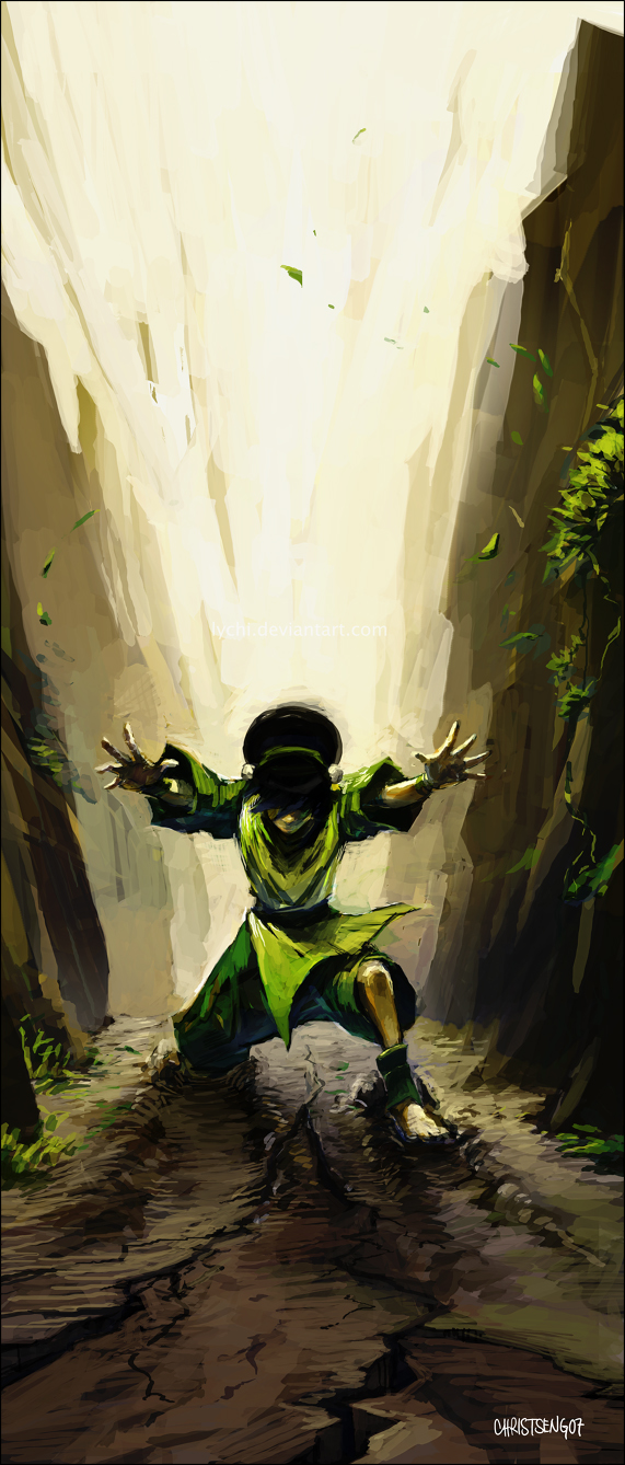 lychi, toph beifong, avatar: the last airbender, nickelodeon, avatar, bending, highres, anklet, barefoot, blind, feet, jewelry, tomboy