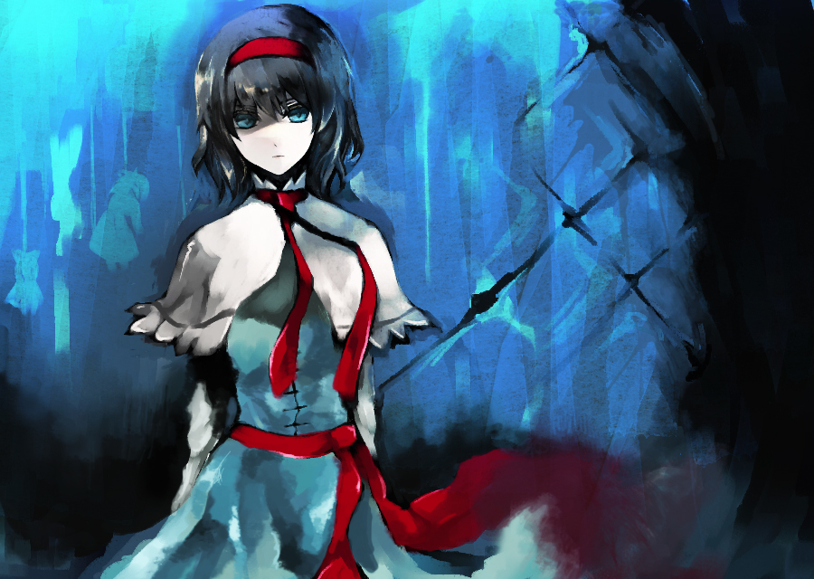 fori, alice margatroid, touhou, bad id, bad pixiv id, 1girl, female focus, ribbon, short hair, solo, standing
