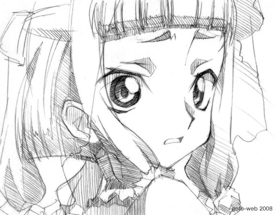 gofu, tianzi, code geass, traditional media, 00s, greyscale, monochrome, sketch, solo