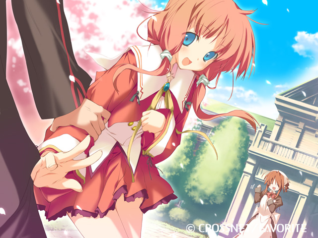 kokonoka, amagahara inaho, sakura mao, sakura maou, happy margaret, happy margaret!, game cg, 2girls, cherry blossoms, multiple girls, watermark