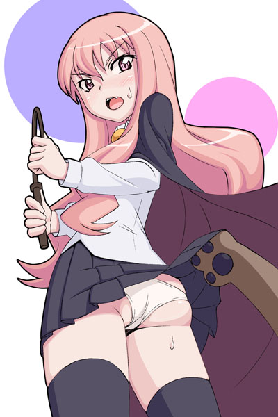 caryo, nanashino, louise francoise le blanc de la valliere, zero no tsukaima, 00s, panties, solo, thighhighs, underwear