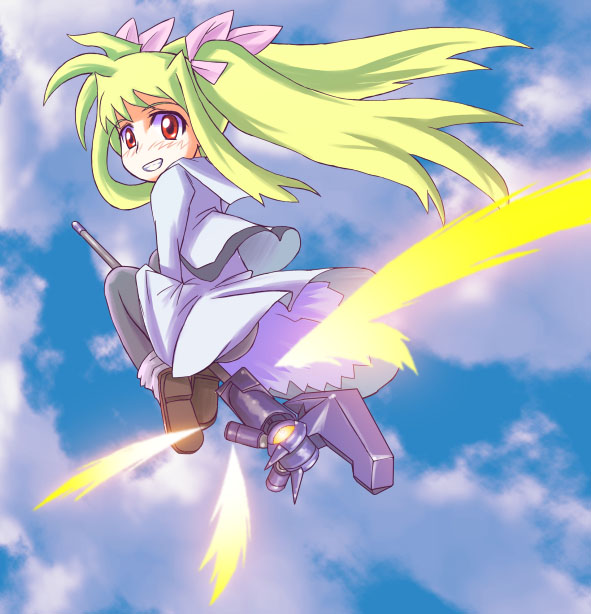yn1982, bardiche (nanoha), fate testarossa, lyrical nanoha, mahou shoujo lyrical nanoha, 00s, 1girl, black pantyhose, female focus, pantyhose, solo
