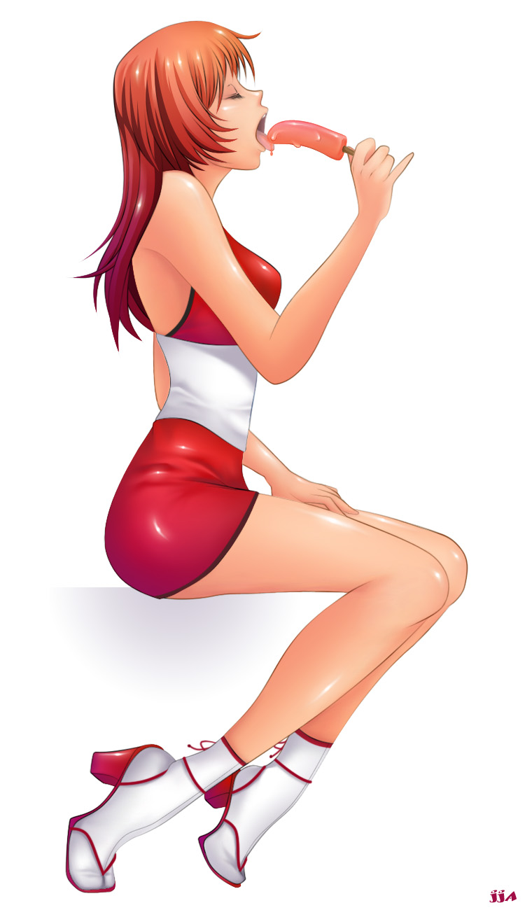 khalitzburg, original, highres, high heels, legs, licking, popsicle, sandals, sexually suggestive, shoes, sitting, tabi, tongue