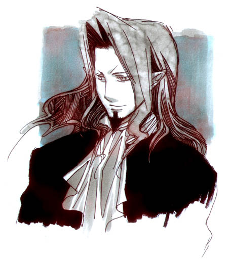ryuuzaki ran, count of monte cristo (gankutsuou), gankutsuou, 00s, 1boy, long hair, male focus, pointy ears, solo