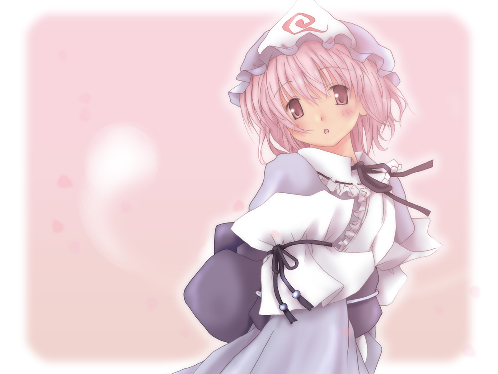 makkuroh (yoh-ku), saigyouji yuyuko, touhou, highres, 1girl, female focus, hat, solo